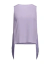 Ottod'ame Woman Top Lilac Size 12 Acetate, Silk In Purple