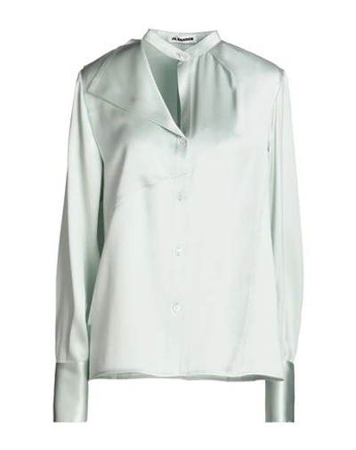 Jil Sander Woman Shirt Sky Blue Size 8 Silk