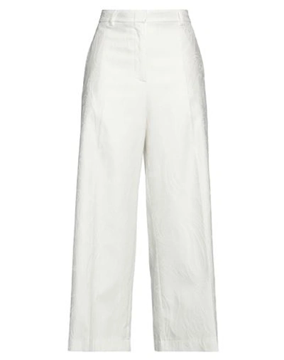 Etro Woman Pants White Size 12 Cotton, Viscose, Elastane