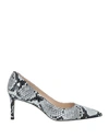 Stuart Weitzman Woman Pumps Light Grey Size 7.5 Soft Leather In Grey