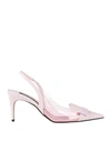 Sergio Rossi Woman Pumps Light Pink Size 10 Leather, Pvc - Polyvinyl Chloride