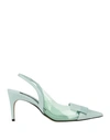 Sergio Rossi Woman Pumps Light Green Size 7 Leather, Pvc - Polyvinyl Chloride