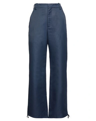 Marni Woman Pants Midnight Blue Size 8 Polyamide, Linen, Cotton