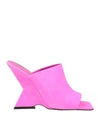 Attico The  Woman Sandals Fuchsia Size 8 Soft Leather In Pink