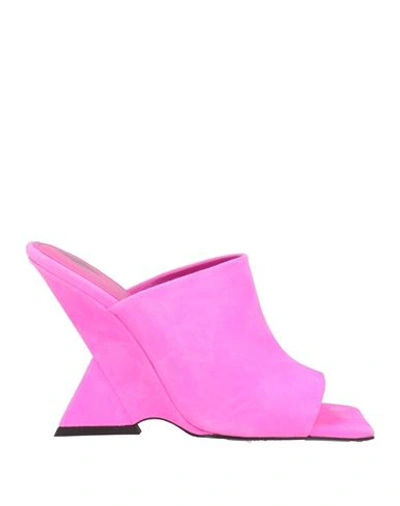 Attico The  Woman Sandals Fuchsia Size 8 Soft Leather In Pink