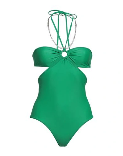 Rabanne Woman One-piece Swimsuit Green Size 8 Polyamide, Elastane