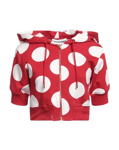 Moschino Woman Sweatshirt Red Size 8 Cotton