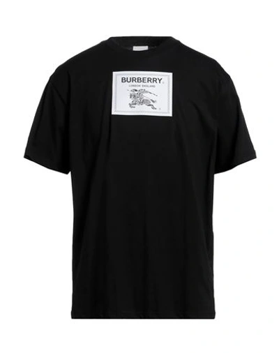 Burberry Logo-patch Cotton T-shirt In Black