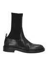 Jil Sander Ribbed Sock Chelsea Ankle Boots In Black Leather In Black