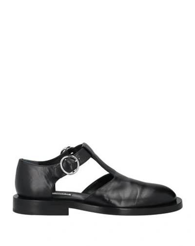 Jil Sander Woman Loafers Black Size 10 Soft Leather