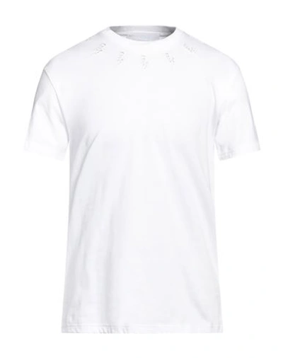 Neil Barrett Man T-shirt White Size Xxl Cotton