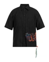 OFF-WHITE OFF-WHITE MAN SHIRT BLACK SIZE L COTTON, POLYESTER, ACETATE