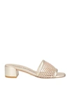 Stuart Weitzman Woman Sandals Platinum Size 10.5 Textile Fibers In Grey