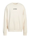 Jil Sander Logo Print Crewneck Sweatshirt In White