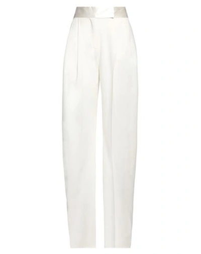 Attico The  Woman Pants Ivory Size 4 Virgin Wool, Elastane, Silk In White