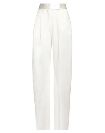 Attico The  Woman Pants Ivory Size 6 Virgin Wool, Elastane, Silk In White