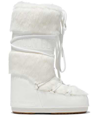 Moon Boot Icon Faux Fur Boot In White