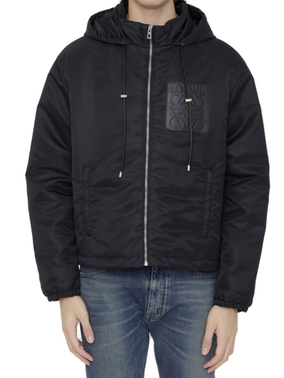 Loewe Anagram Padded Twill Jacket In Black