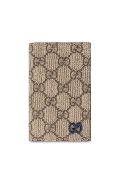 Gucci Monogrammed Bifold Cardholder In Blue