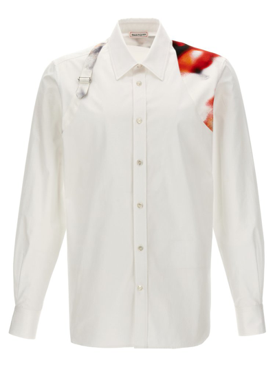 Alexander Mcqueen Obscured Flower Harness Shirt In Optical White