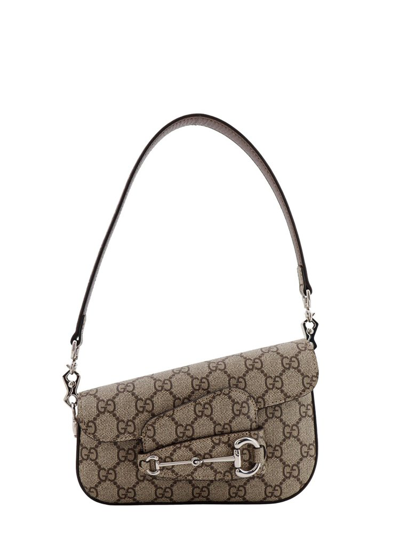 Gucci Mini Horsebit 1955 Canvas Shoulder Bag In Beige