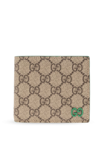 Gucci Logo-plaque Monogrammed Wallet In Green