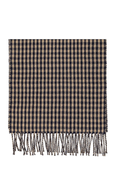 Gucci Gingham Check Reversible Scarf In Beige