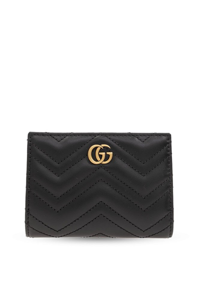 Gucci Gg Marmont Quilted Wallet In Black