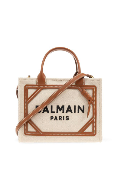 Balmain B Army Small Tote Bag In Nude & Neutrals