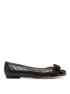 Ferragamo Ballet Flats Varina Patent Leather In Negro
