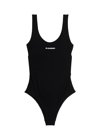 Jil Sander Fast Dry One-piece Swimsuit In Black