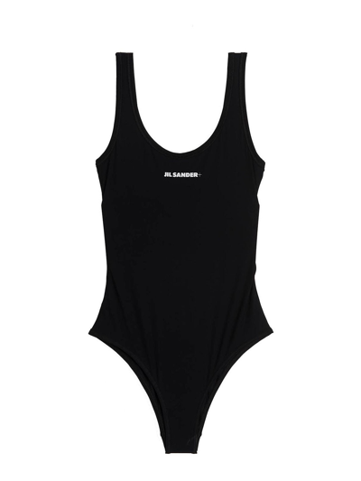 Jil Sander Fast Dry One-piece Swimsuit In Black