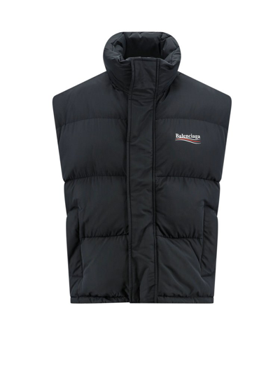 Balenciaga Political Campaign Cocoon Puffer Gilet In Black