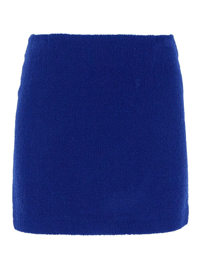 Tagliatore May Fleece Miniskirt In Blue