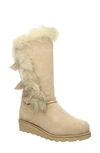 Bearpaw Genevieve Faux Fur Wedge Boot In Oat