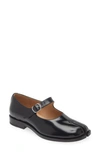 Maison Margiela Bovine Leather Mary Jane Pumps With Sheepskin Detailing And Elegant Buckle Closure In Black
