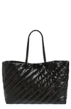 Balenciaga Large Crush Quilted Tote Bag In Black