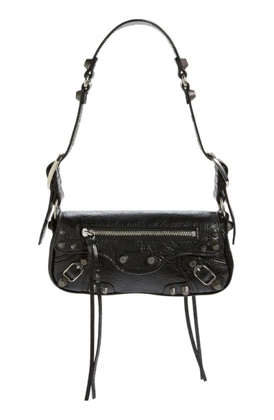 Balenciaga Extra Small Le Cagole Lambskin Leather Shoulder Bag In Black