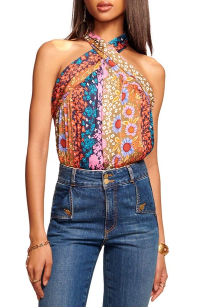 Ramy Brook Charli Boho Floral-print Halter Blouse In Multicolor Boho