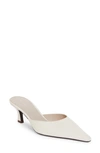 The Row Cybil Leather Mules In Off_white