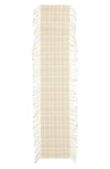 BURBERRY CHECK FRINGED CASHMERE SCARF