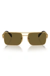Prada Men's A52s 56mm Rectangular Sunglasses In Matte Gold Brown
