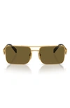 Prada Men's A52s 56mm Rectangular Sunglasses In Matte Gold