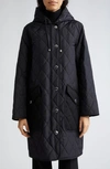BURBERRY ROXBY QUILTED HOODED LONG JACKET