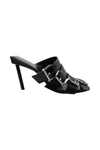 Balenciaga Pantoletten Mit Schnallenriemen 80mm In Black