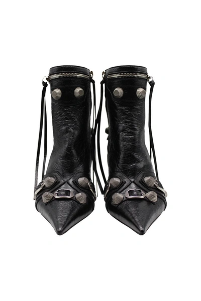 Balenciaga Cagole 90mm Bootie Shoes In Black