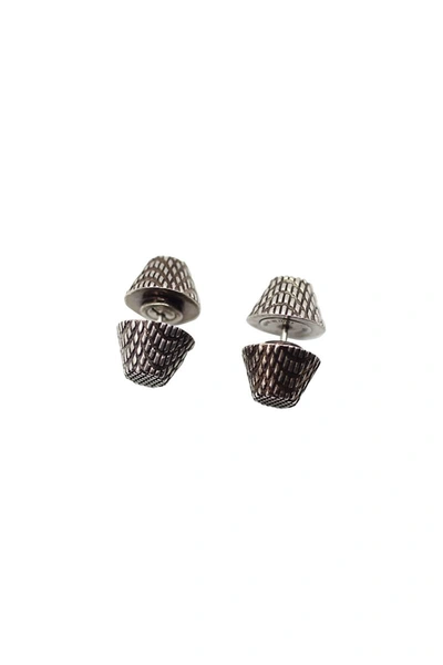 Balenciaga Cagole Stud Earrings Accessories In Grey