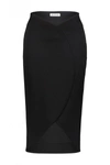 Balenciaga Fancy Intarsia Asymmetric Pleated Crepe Skirt In Black