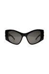 Balenciaga Womens Black 6e000311 Bb0287s Cat Eye-frame Acetate Sunglasses In Black