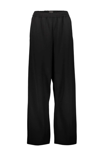 Balenciaga Loose Fit Viscose Trousers Clothing In Black